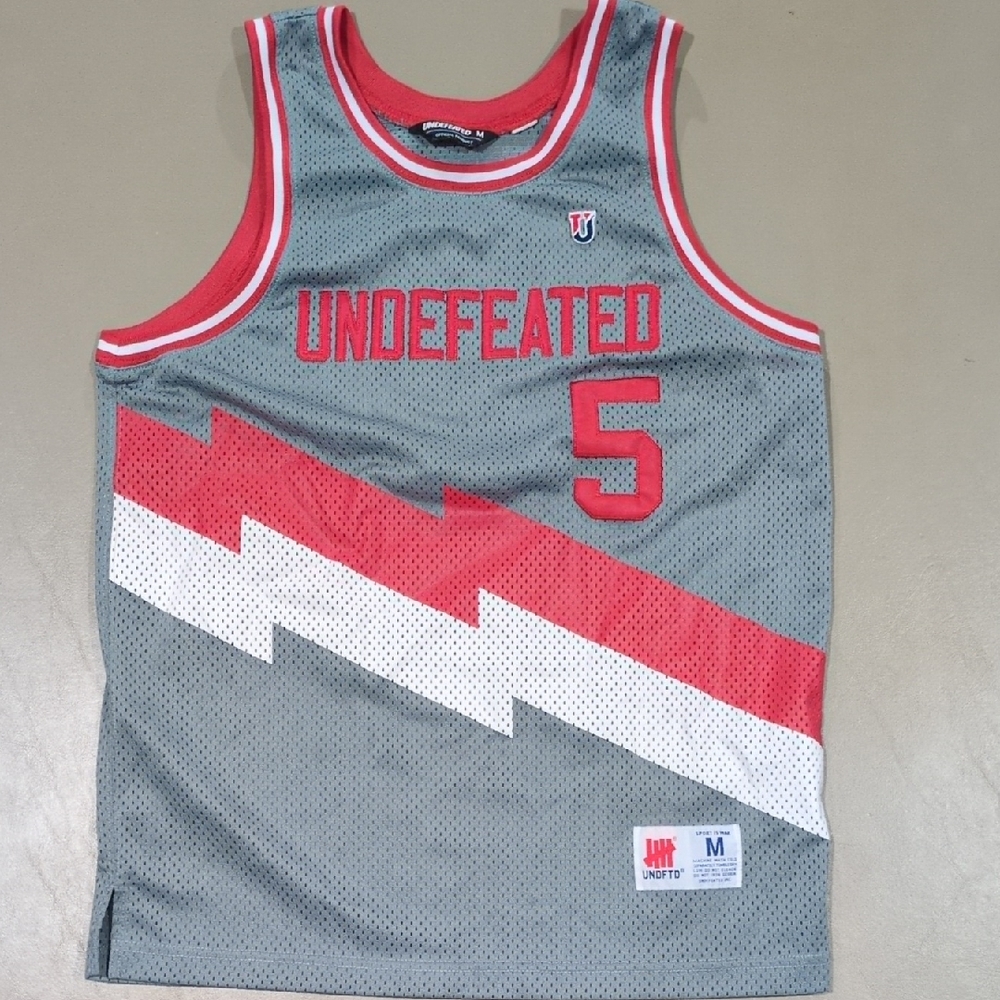 Undefeated Gray and Red Mesh Jersey